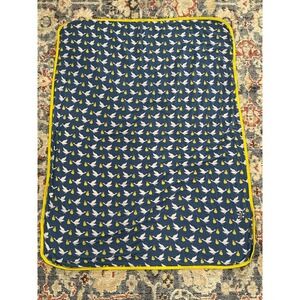 KicKee Pants Stroller Blanket Blue Stork Print